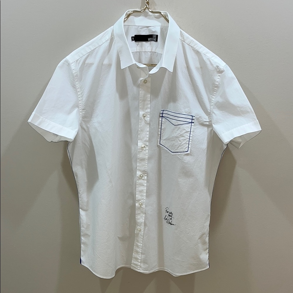 Love Moschino Men’s Designer Short Sleeve Button Down. XL. New Condition.